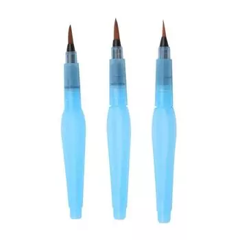 Large Capacity Water Storage Pen Round Pointed Tip Water Color Brush Tap Water Pen Stationery 3pcs/set