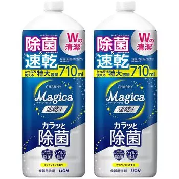 Large Charmy Magica Dishwashing Quick Drying Lightly Clear Lemon Large 710 мл x 2 [Оптовая закупка, Емкость] Моющее средство, Плюс, Дезинфицирующее, Аромат,