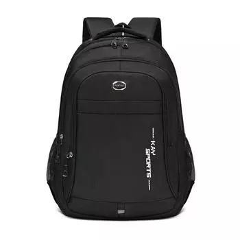 Large Fabric Oxford Backpack With Letter Design For Teens Travel School And Black
