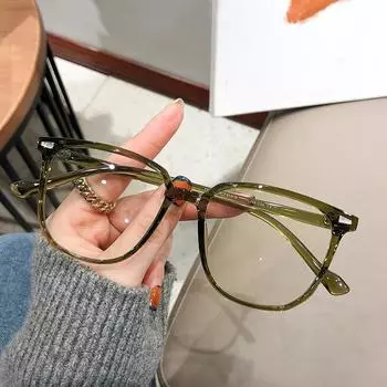 Large Frame Ultra-Light Tr90 Myopia Glasses Frame Rivet Decoration Can Be Equipped With Degree Eye Frame Flat mirror