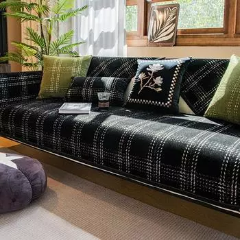 Large Grid Sofa Cushion for All Seasons Universal Non-slip Sofa Cover Luxury Senior Cover New Backrest Cover Cloth Towel 70x70cm 1pcs