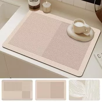 Large Kitchen Absorbent Mat Antiskid Coffee Machine Drain Pad Tableware Dish Draining Mats Quick Dry Drying Mat Faucet Placemat S 30x40cm