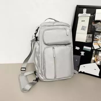 Large Multifunctional Capacity Oxford Backpack With Solid Color Design For Teens