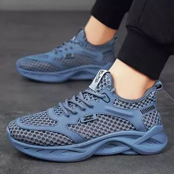 Large net hollow breathable mesh shoes men s summer men s shoes casual sports trendy shoes men s heightened thick sole 2025 new 39