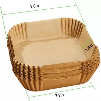 Large Paper Air Fryer Liners Greaseproof Paper Plates Baking Supplies Non-stick Baking Mats Waxed Pastry Food Grade Bakeware Bar коричневый