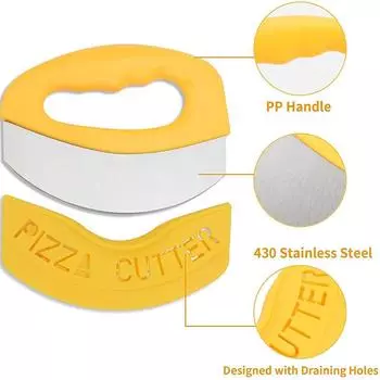 Large Pizza Cutter Rocker With Cover Pizza Cutting Knife With Stainless Steel Blade Pizzas Rocker/Slicer Tools 0877