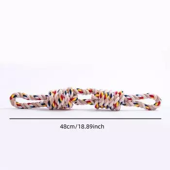 Large Rope Knot Toy for Pet Teeth Grinding Cleaning Cat Dog Boredom Relief Toys Pet Interactive Training Supplies One Size