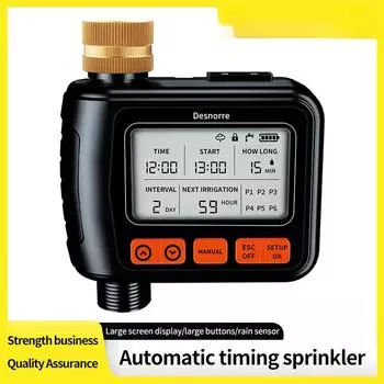 Large Screen Intelligent Timed Automatic Watering Controller Garden Micro Drip Irrigation Sprinkler Atomization Watering Set чёрный