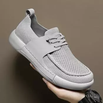 Large size 2025 new men s Korean version of trendy shoes versatile British style fashion one-pedal mesh men s shoes 39