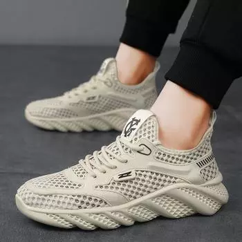 Large size 46 men s shoes 45 summer 2025 large mesh shoes men s hollow mesh sports shoes men s casual trendy shoes students 39