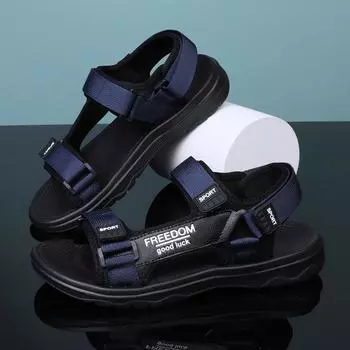 Large size 47 sandals, men s beach shoes for summer wear, breathable, men s shoes for driving in summer, non-slip and deodorant explosion 38 чёрный