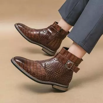 Large size high-top short boots pointed men s boots autumn and winter British pointed casual fashion 46 short boots 38