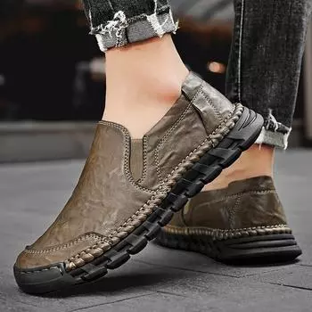 Large size men s low-top new outdoor leisure sand color trend lace-up foot flat men s shoes one Shoes 38
