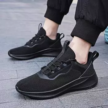 Large size new summer ice silk breathable sports shoes thick-soled wear-resistant casual shoes versatile trend running shoes men 39