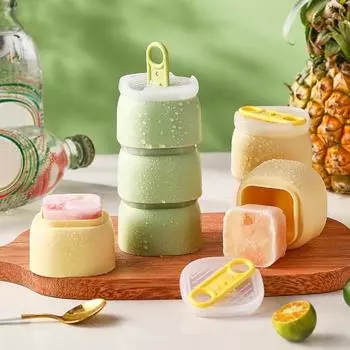 Большая квадратная форма для льда с крышкой, складной силиконовый лоток для льда для виски, коктейлей, супов, легкосъемная мороженица без BPA для кухни зелёный