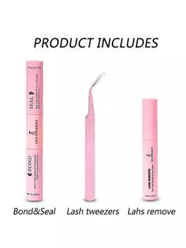 Lash Bond and Seal 10 мл Клей для индивидуальных ресниц и запечатывание сверхсильной фиксации Средство для удаления накладных ресниц и клея для ресниц 5 мл Набор пинцетов