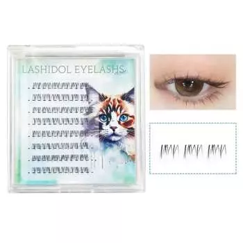 LASHIDOL Lower false eyelashes, bunched false eyelashes, partial false eyelashes, partial false eyelashes, eyelashes, partial false eyelashes, natural