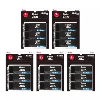 Ластик Pentel Ein Black 10 Lightly Erasable Type 3 шт. x 5 набор XZEAH103A чёрный