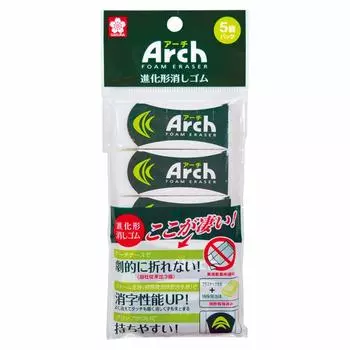 Ластик Sakura Crepas Arch M 5 шт RFAM-5P белый