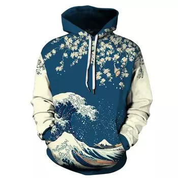 Lattice Vortex японский Great Wave Off Kanagawa Plum Blossom 3D принт мужские толстовки женские толстовки с капюшоном пуловер одежда S-3XL S