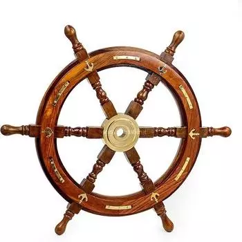 Латунь ручной работы Nautical Premium Sailor s, деревянное корабельное колесо 60,96 см