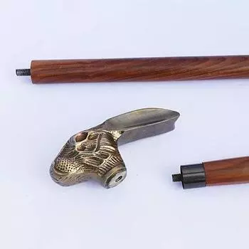 Латунная форма кролика, дизайнерская ручка для головы, стильная трость, трость из красного дерева, двойная уникальная ручка, трость в подарок