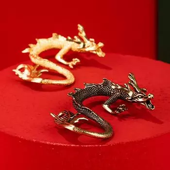 Латунная статуэтка дракона, настольный китайский дракон, украшение, статуэтка дракона удачи для дома золотистый