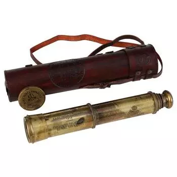 Латунный телескоп Antiquelook диаметром 81,28 см, трекер-подзорная труба Ост-Индской компании 1818 года с кожаным футляром, подарочные предметы для домашнего декора морского разведывательного полка.