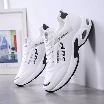 LATV Indoor height increase of trendy men s anti slip and anti odor running shoes with leather surface and waterproof men s shoe 39