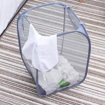 Laundry Bag Pop Up Mesh Washing Foldable Laundry Basket Bag Hamper Storage Dirty Clothes Hamper Clothing Ocean Ball Storage 36x35x58CM
