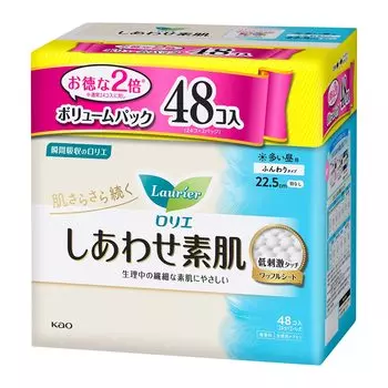 Laurie Happy bare soft heavy daytime no 24 pieces x 2 sets [Share Pack] skin, type, use, wings, 22.5cm, (48 pieces)