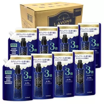 Lavon Softener Extra Large Luxury Relax Refill 3x Size 1440ml x 8 шт. [Коробка продаж] [Amber Woody] белый