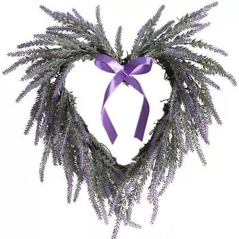 Лавандовый настенный венок в форме сердца для украшения стены дома