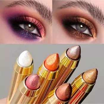 Lazy Sleeper Silkworm Highlight Brightener Тени для век Ручка с двойной головкой Fine Shimmer Pearl Водостойкие тени для век Стойкая фиксация женского макияжа