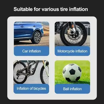 LCD Display Mounted Motorcycle Bicycle Ball Car Electrical Air Pump Inflator Compressor Portable Wireless Tire Inflatable Pump чёрный