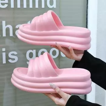 Lcuyever Pink Chunky Platform Slippers Women 2024 Summer Eva Thick Bottom Sandals Woman Outdoor Beach Non Slip Slides Shoes 36-37 белый