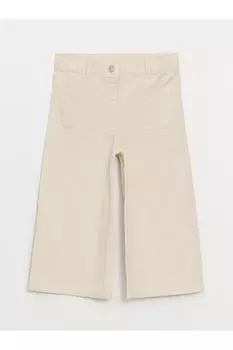 LCW baby Basic Широкие габардиновые брюки для маленьких девочек