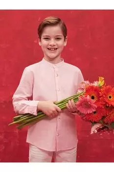 LCW Kids Базовая рубашка для мальчика с круглым вырезом и длинными рукавами