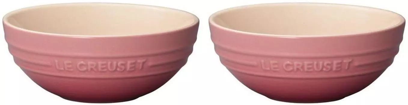 Le Creuset Bowl 15 cm Rose Quartz Microwave Oven Safe 2 Pieces Japanese Multi-Ball Heat-resistant Cold-resistant [Authorized Product]