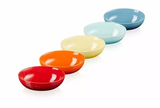 Le Creuset Bowl Oval Serving Ball 17cm Rainbow 5 Pieces Japanese [Authorized Product]