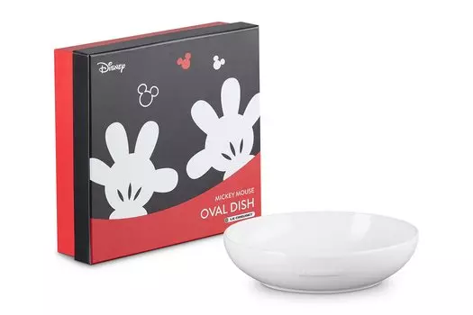 Le Creuset Disney Mickey Mouse Овальная тарелка 19 см Белая форма для духовки Жаропрочная японская [Авторизованный продукт] белый