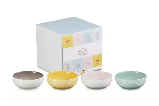 Le Creuset Disney Винни Пух тарелка 13 см 4 шт японская [Авторизованный продукт]