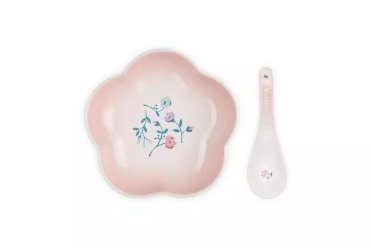 Le Creuset Flower Dish Astragalus Dish Floral Heat Resistant Heat Cold Microwave Oven Includes Japanese & Set, 16cm, Pattern, Plate, Resistant,