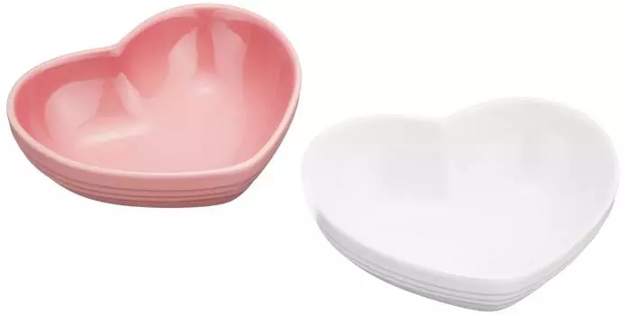 Le Creuset глубокая тарелка в форме сердца розовый кварц белый блеск термостойкий морозостойкий микроволновая печь 2 шт свадебный подарок годовщина невесты