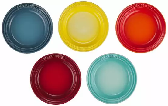 Le Creuset Plate Mini Round Plate Rainbow Heat Resistant Cold Resistant Microwave Oven Safe 5 Pieces Oven Plate Heat Resistant Plate Japanese