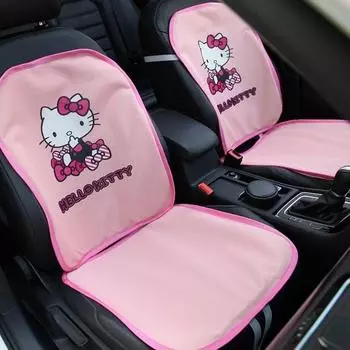 Lead Home Cute Hello Kitty Pink Ribbon Вентилируемое летнее сиденье Переднее сиденье, розовое, 2 шт., популярный персонаж в Корее