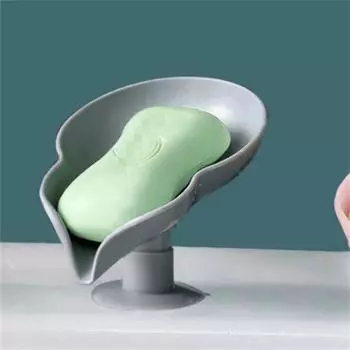 Leaf-shaped Soap Box Bathroom Supplies Bathroom Shower Holder Drainage Soap Holder Box Sponge Storage Tray Storage Soap Box 50%