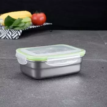 Leak Proof Food Storage Container 304 Stainless Steel Lunch Box Portable Fresh-keeping Box Picnic 500ml