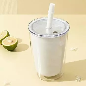 Leakproof Plastic Water Bottle Sealed Drinking Bottle Practical Milk Tea Cup Children Adult розовый