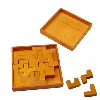 Learning Educational Wood Puzzles Tetris Jigsaw Board Adults Kids Tangram Brain Teaser Preschool Int
